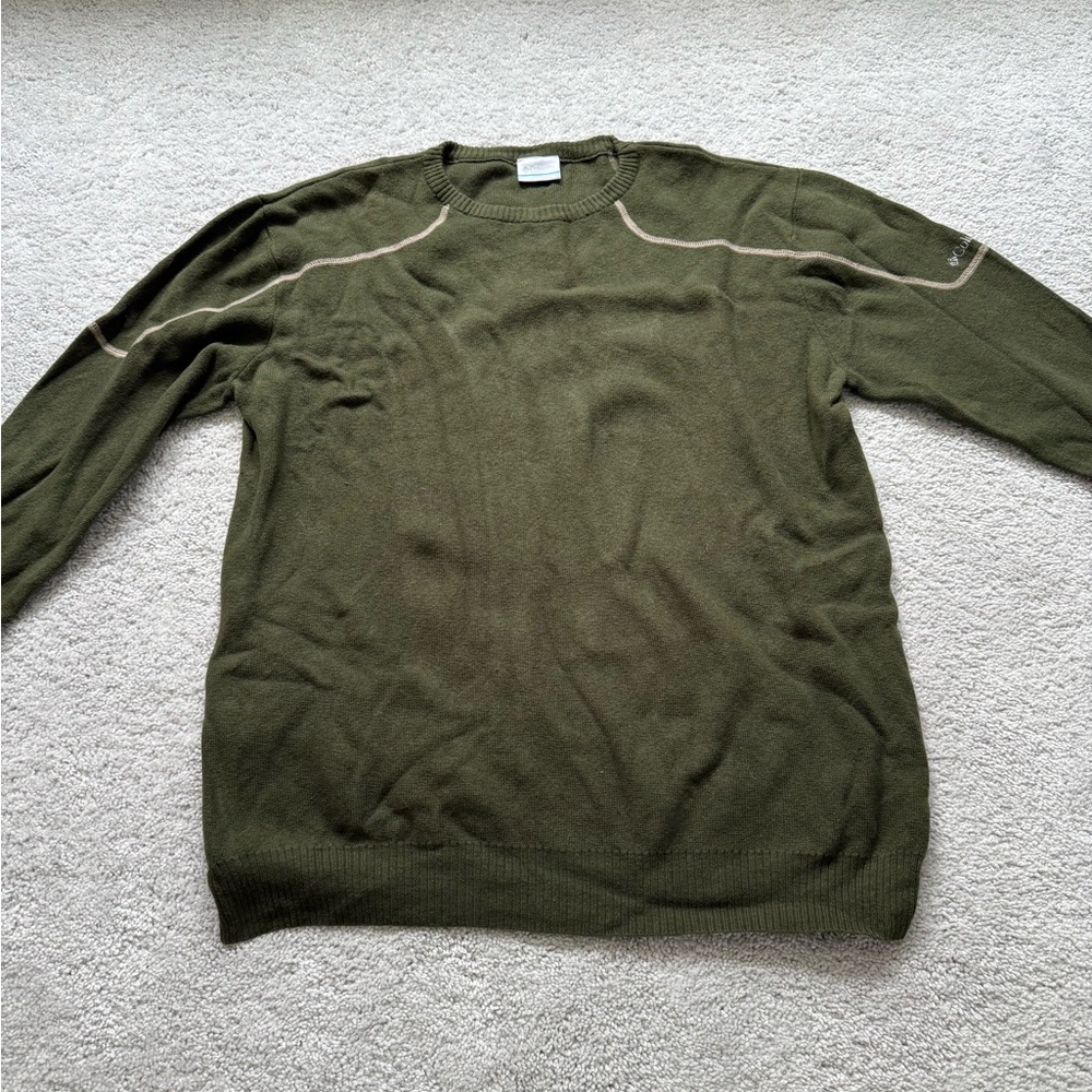 Men's Vintage Columbia Olive Sweater Size XL (Used)